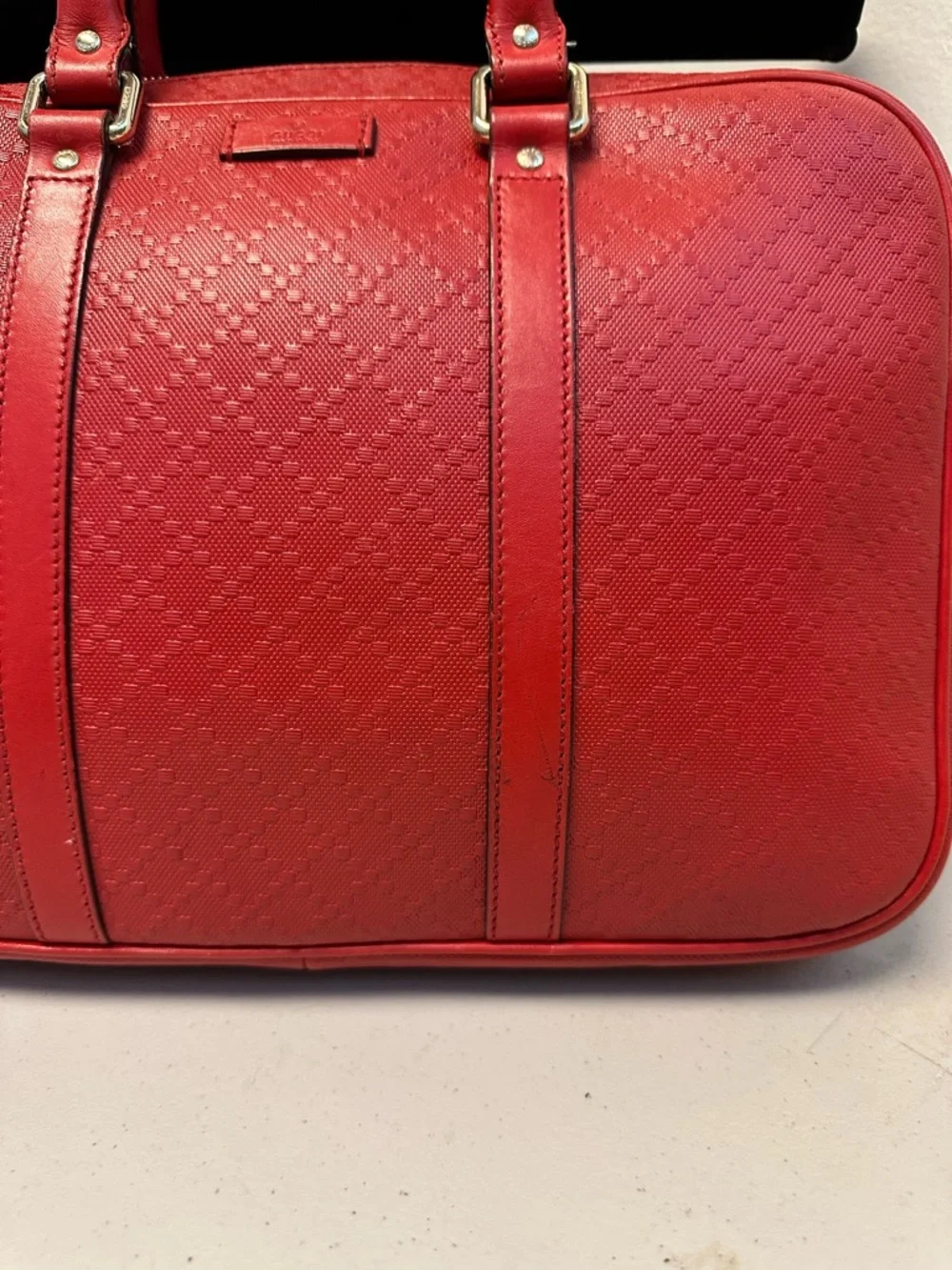 Gucci Red Leather Laptop Bag